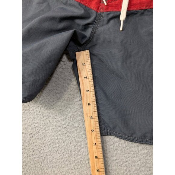 Flint and Tinder Board Shorts 38 Swim Trunks Unlined Surf Color Block Gray Red - Picture 10 of 13
